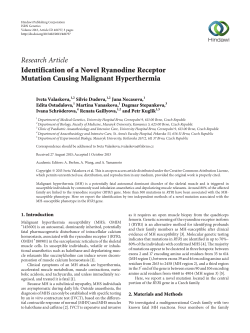 Identification of a Novel Ryanodine Receptor Mutation Causing