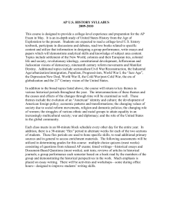 AP U.S. History Syllabus