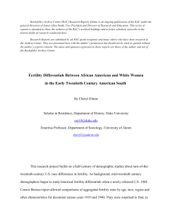 Fertility Differentials Between African American and White Women in