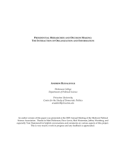 Presidential Hierarchies and Decision Making