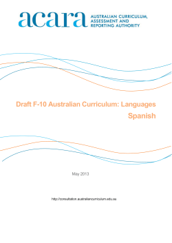 AUSTRALIAN CURRICULUM: LANGUAGES F&ndash;10 &mdash; SPANISH