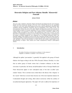 Heterodox Religion and Post-Atheism: Bataille