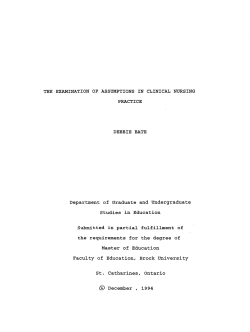 THE EXAMINATION OF ASSUMPTIONS IN