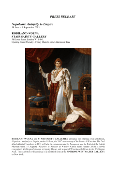 PRESS RELEASE Napoleon: Antiquity to Empire