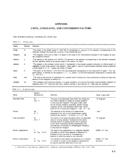 APPENDIX UNITS, CONSTANTS, AND CONVERSION FACTORS A-1