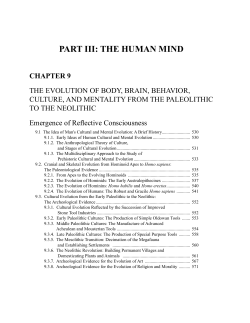 part III: the human mInd - Neural and Mental Evolution