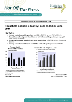 Household Economic Survey: Year ended 30 June 2004