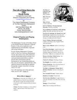 Henry V Study Guide - The Shakespeare Tavern Playhouse
