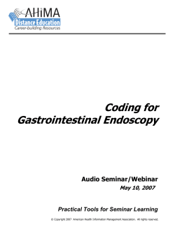 Coding for Gastrointestinal Endoscopy