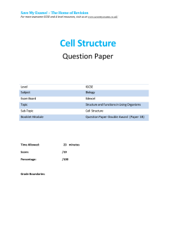 Cell Structure - SAVE MY EXAMS!