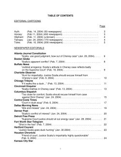 TABLE OF CONTENTS EDITORIAL CARTOONS Page Auth: (Feb