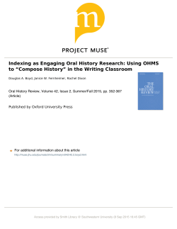 Indexing as Engaging Oral History Research: Using OHMS to