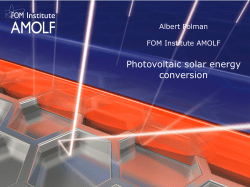 Photovoltaic solar energy conversion