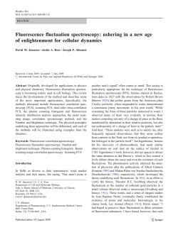 Fluorescence fluctuation spectroscopy: ushering in a new