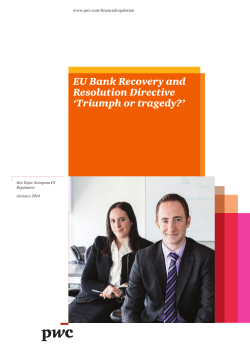 PwC EU Bank Recovery and Resolution Directive