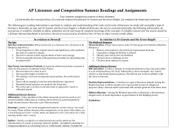 AP Literature and Composition Summer Readings and Assignments