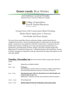 Going Green with Conservation-Based Farming