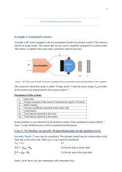 Example 1 (rotational system): Case 1: No friction, no gravity