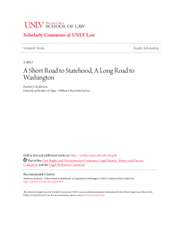 A Short Road to Statehood, A Long Road to Washington