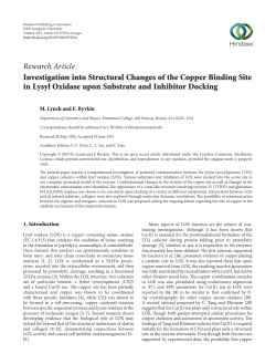 Investigation into Structural Changes of the Copper Binding Site in