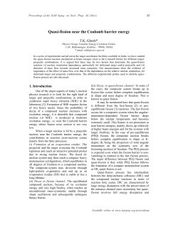 Quasi-fission near the Coulomb barrier energy