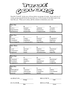 Describe Yourself: In the rows of boxes below are groups of words