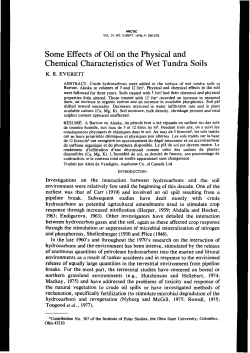 Some Effects of Oil on the Physical and Chemical Characteristics of