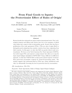 From Final Goods to Inputs: the Protectionist Effect of Rules of Origin