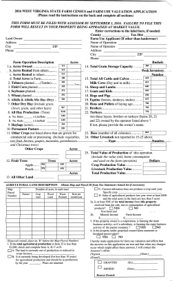 2017 Farm Census Forms - Monroe County, West Virginia