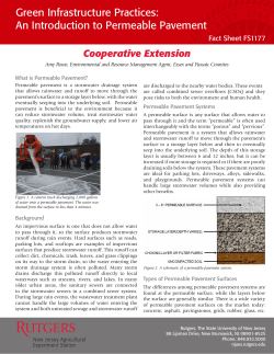 Green Infrastructure Practices: An Introduction to Permeable Pavement