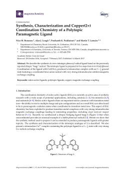 Synthesis, Characterization and Copper(2+) Coordination Chemistry