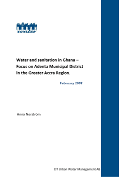 Water and sanitation in Ghana – Focus on Adenta