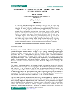 developing students` attitude leading towards a life