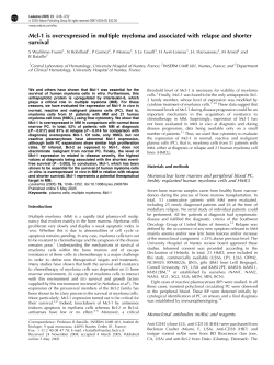 Mcl-1 is overexpressed in multiple myeloma and associated