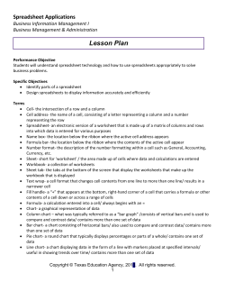 Spreadsheet Applications