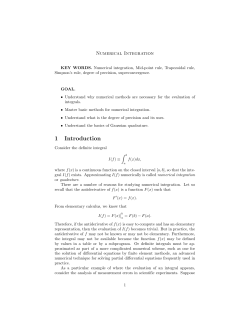Lecture 9: numerical integration, Oct. 18th, 2012