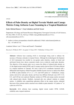 Effects of Pulse Density on Digital Terrain Models and Canopy