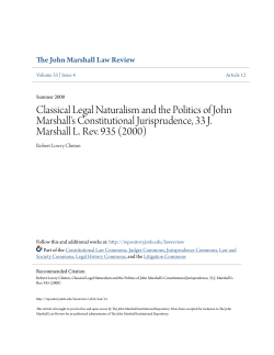 Classical Legal Naturalism and the Politics of John Marshall`s