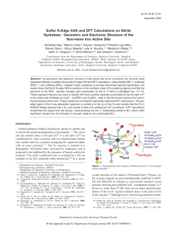 Sulfur K-Edge XAS and DFT Calculations - SLAC