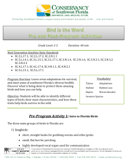 Pre-Program Activity 1 - Conservancy of Southwest Florida