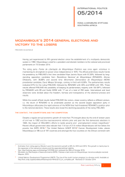 MOZAMBIQUE`S 2014 GENERAL ELECTIONS AND VICTORY TO