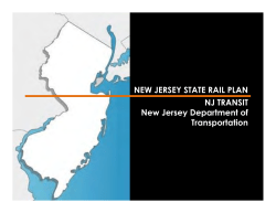 NEW JERSEY STATE RAIL PLAN NJ TRANSIT New Jersey