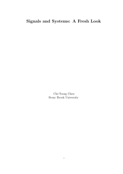 Signals and Systems: A Fresh Look - TFE