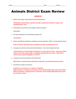 Animals District Exam Review