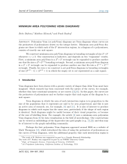 MINIMUM AREA POLYOMINO VENN DIAGRAMS&lowast; 1 Introduction