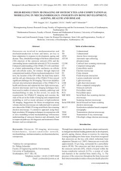 HIGH-RESOLUTION 3D IMAGING OF OSTEOCYTES AND