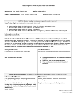 Teaching with Primary Sources - Lesson Plan