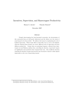 Incentives, Supervision, and Sharecropper Productivity