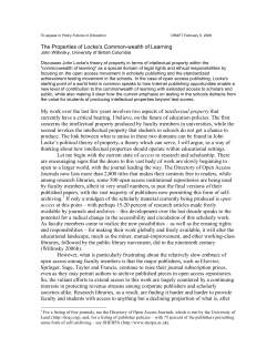 John Locke`s theory of property