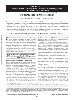 Monocyte Fate in Atherosclerosis - Arteriosclerosis, Thrombosis, and